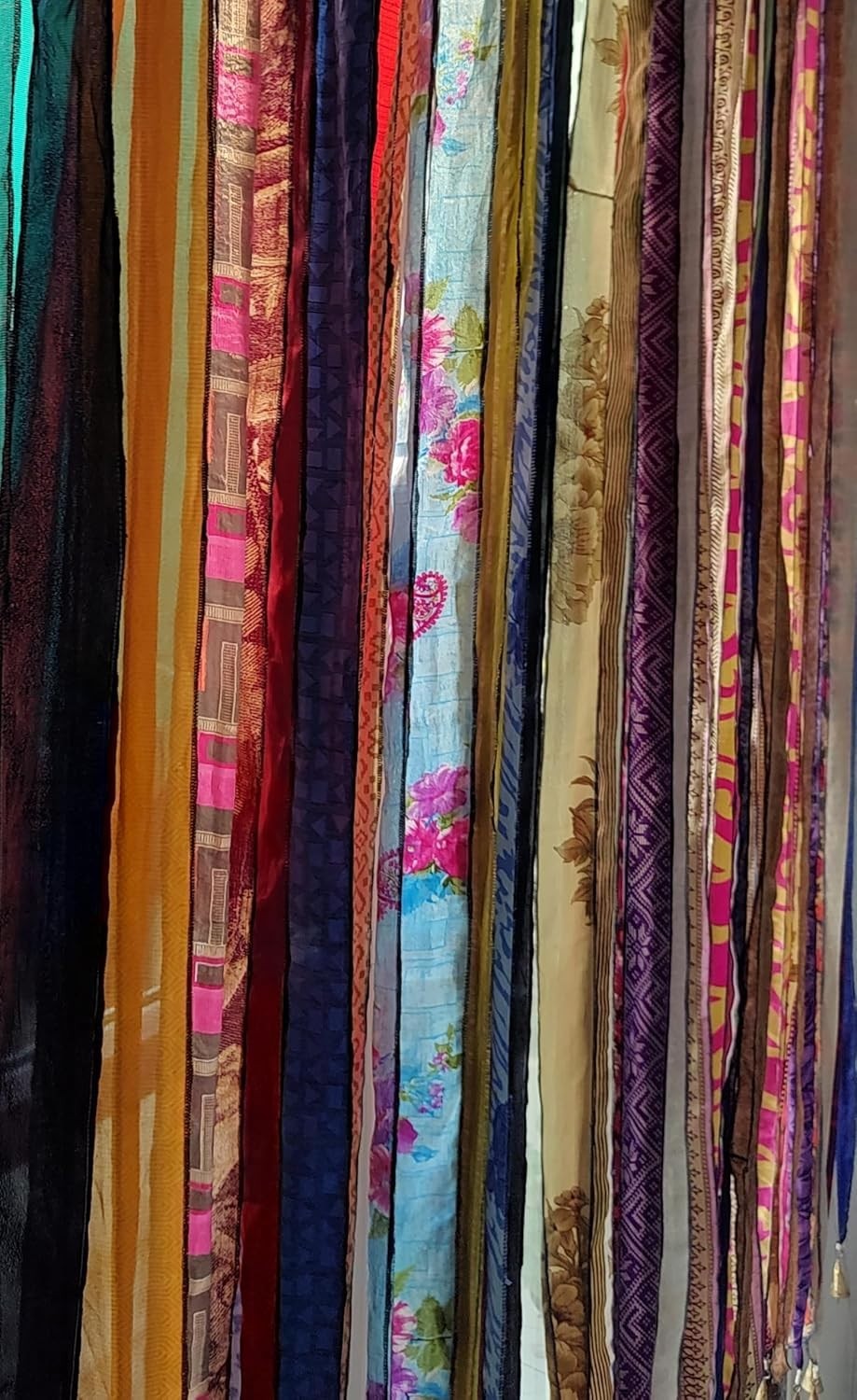 Boho Chic Recycled Silk Sari Curtain 85″ Hippy Bohemian