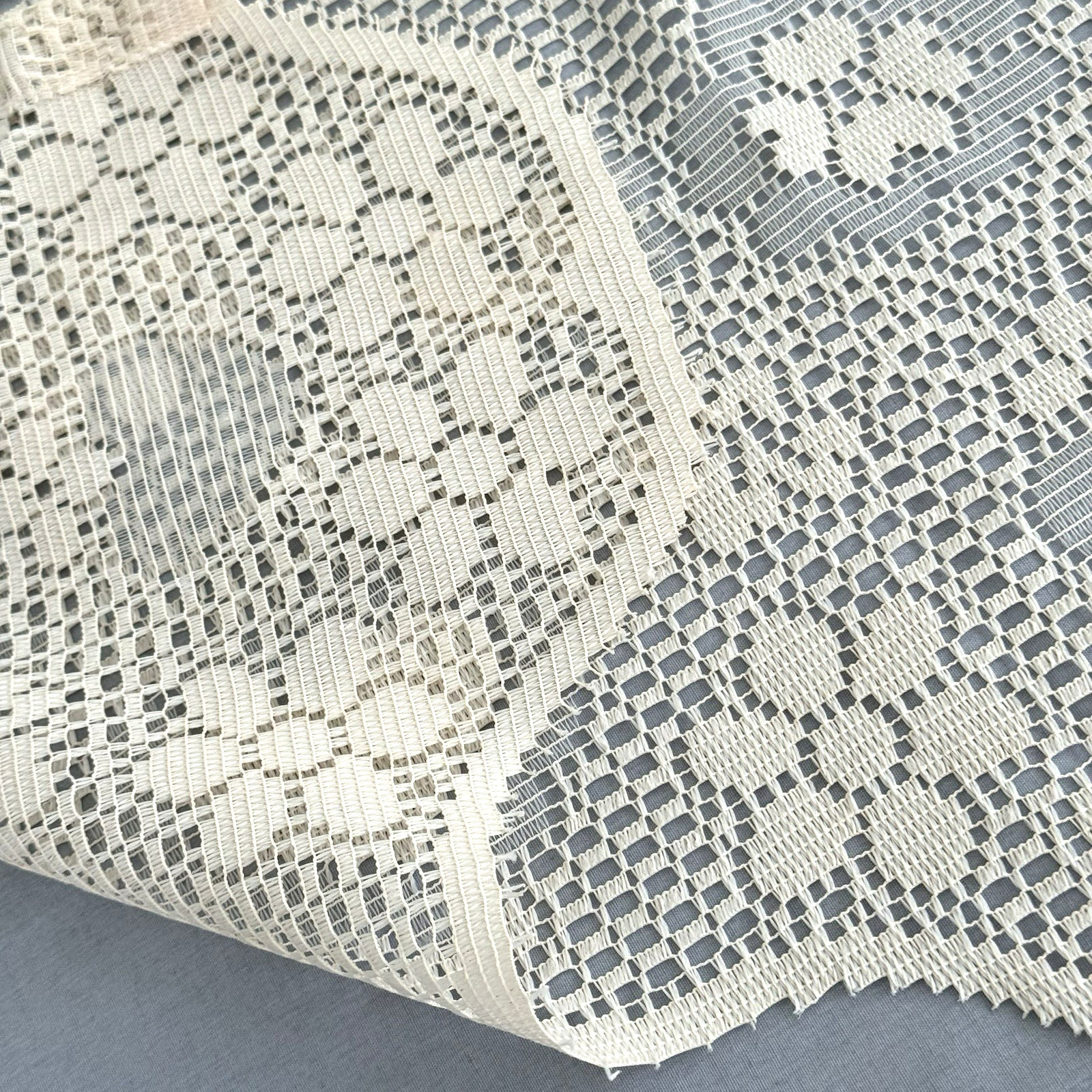 Vtg 90s Country Hearts Louie Hornick Lace Window Valance Cottagecore Granny 59″