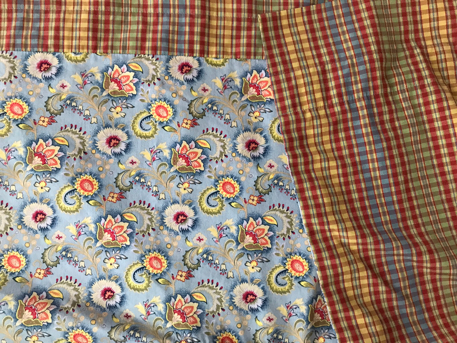 Window Valance Lined Long Quality Checked Mix 73” X 20.5” #b10