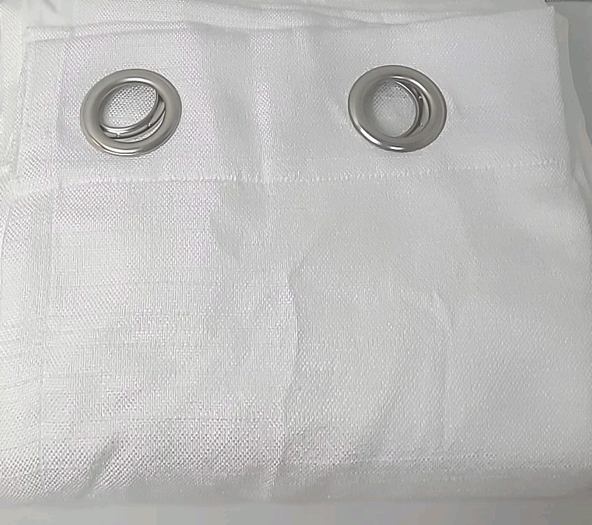Linden Street Gwen Basketweave Grommet Top Light-Filtering Curtain 50×95/ White