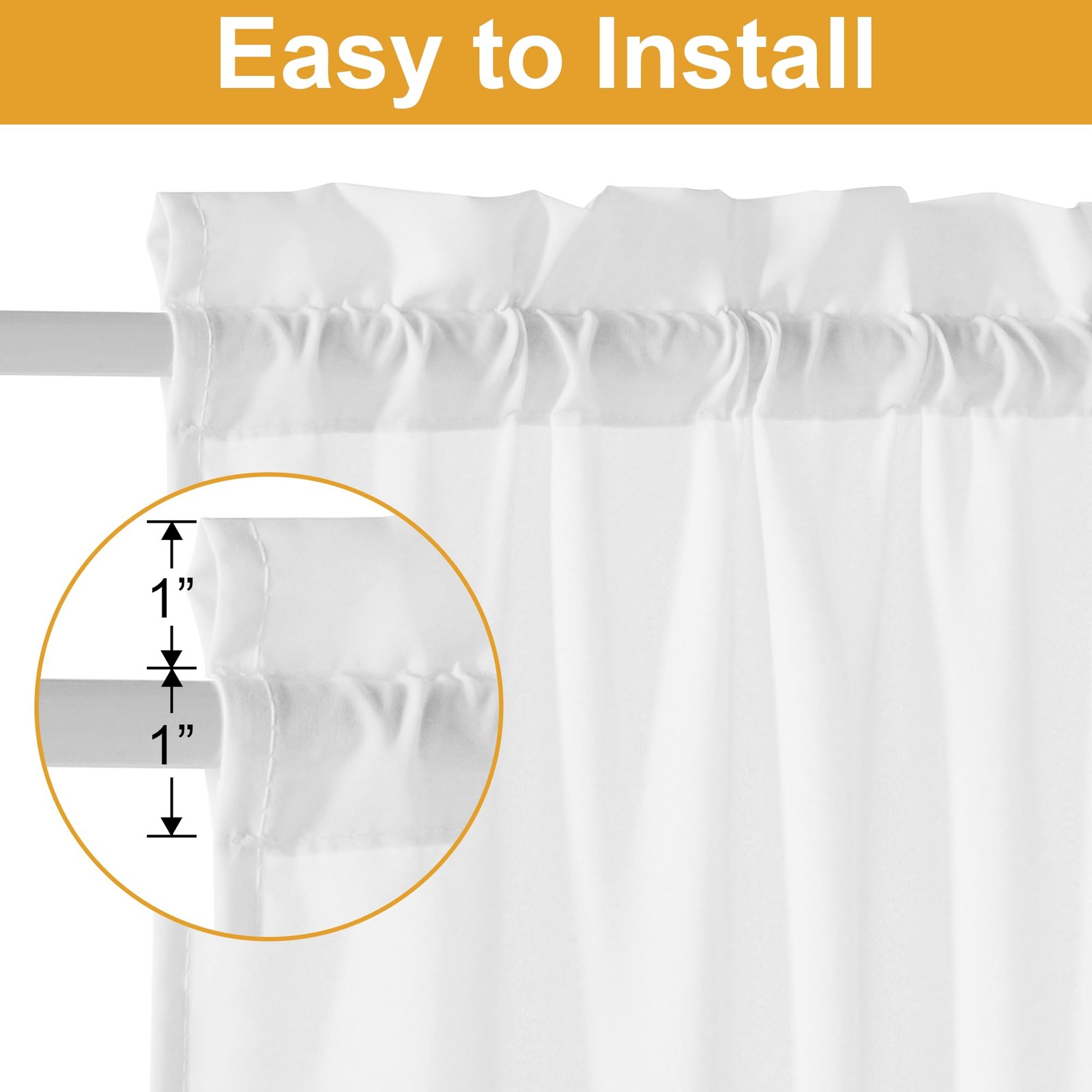 RYB HOME Sheer French Door Curtain for Front Door, Privacy Non-See-Through Li…