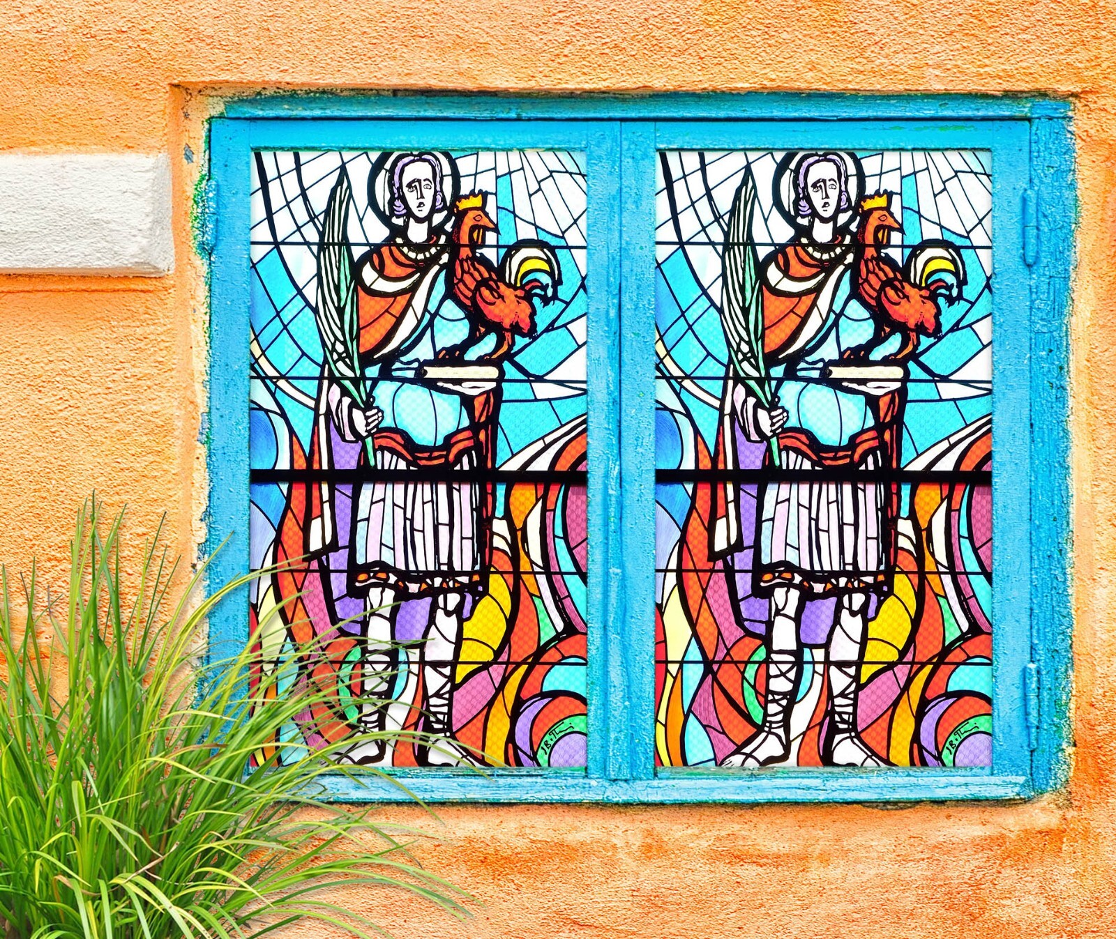 3D People Chicken A439 Window Film Print Sticker Cling Stained Glass UV Sinsin