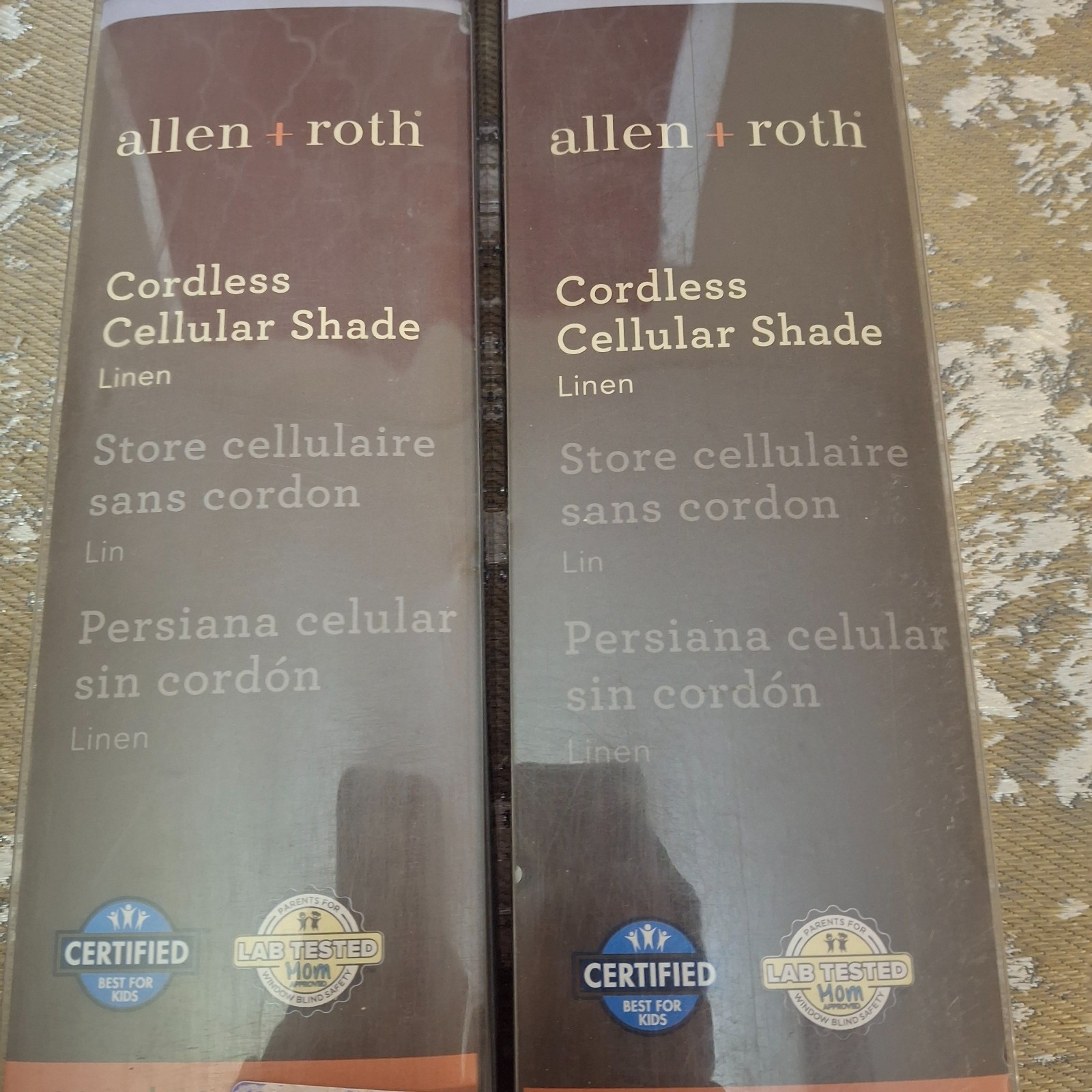Allen Roth Cordless Cellular Shade 23″ x 72″ Linen 2-Pack 70389 Brown #0053401