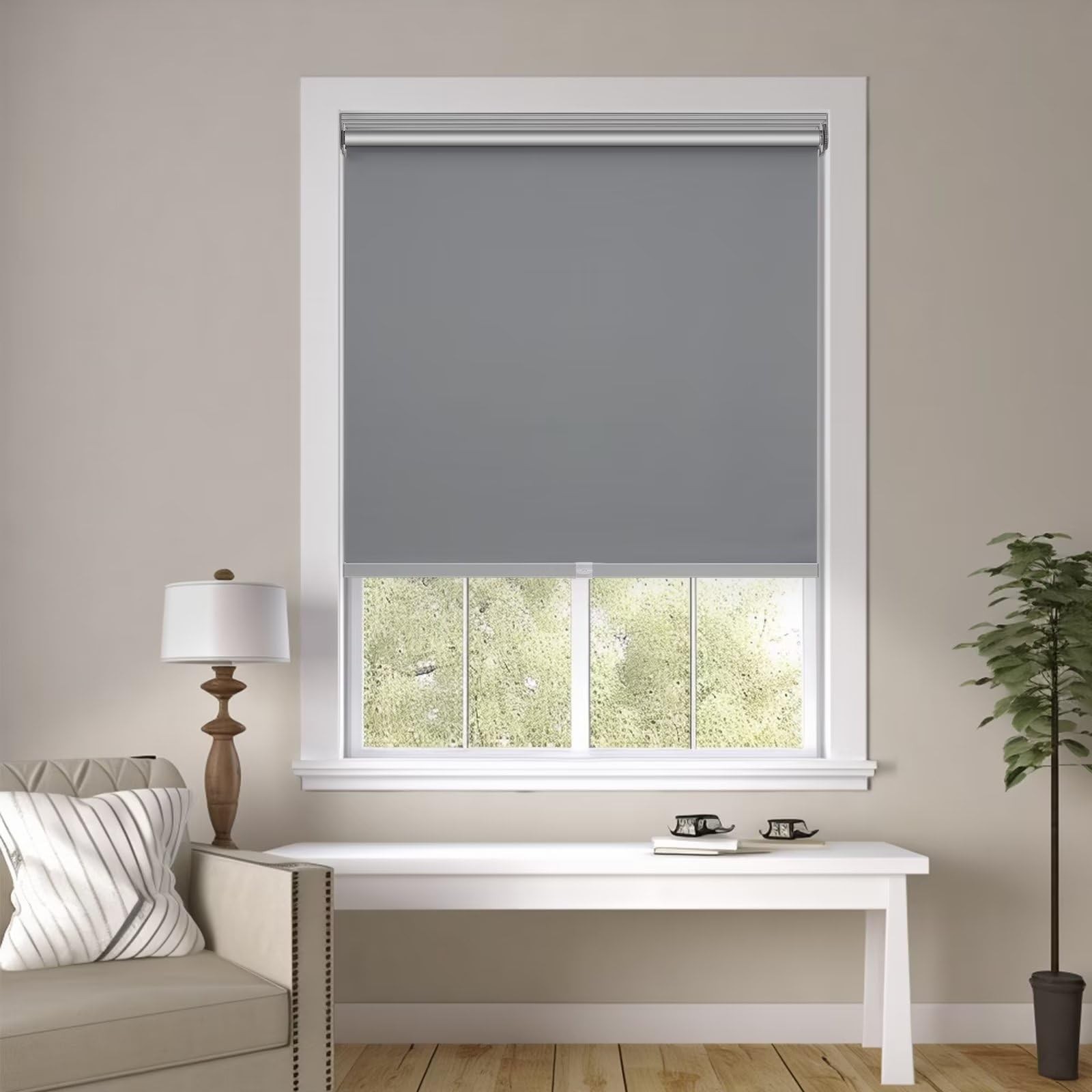 Changshade Blackout Roller Shades Dark Grey 33″w x 72″h