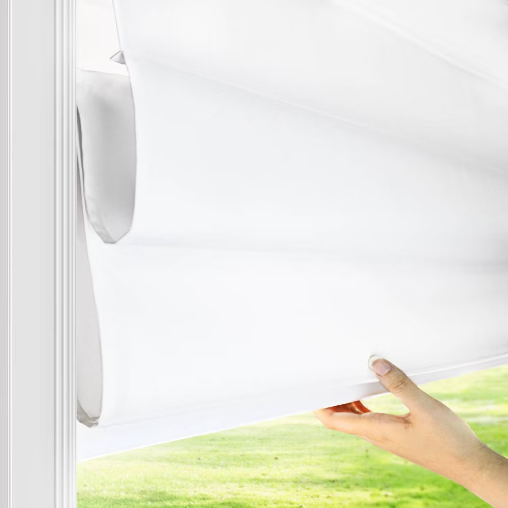 33″x64″ Chicology Light Filtering Roman Shade Belgian Snow