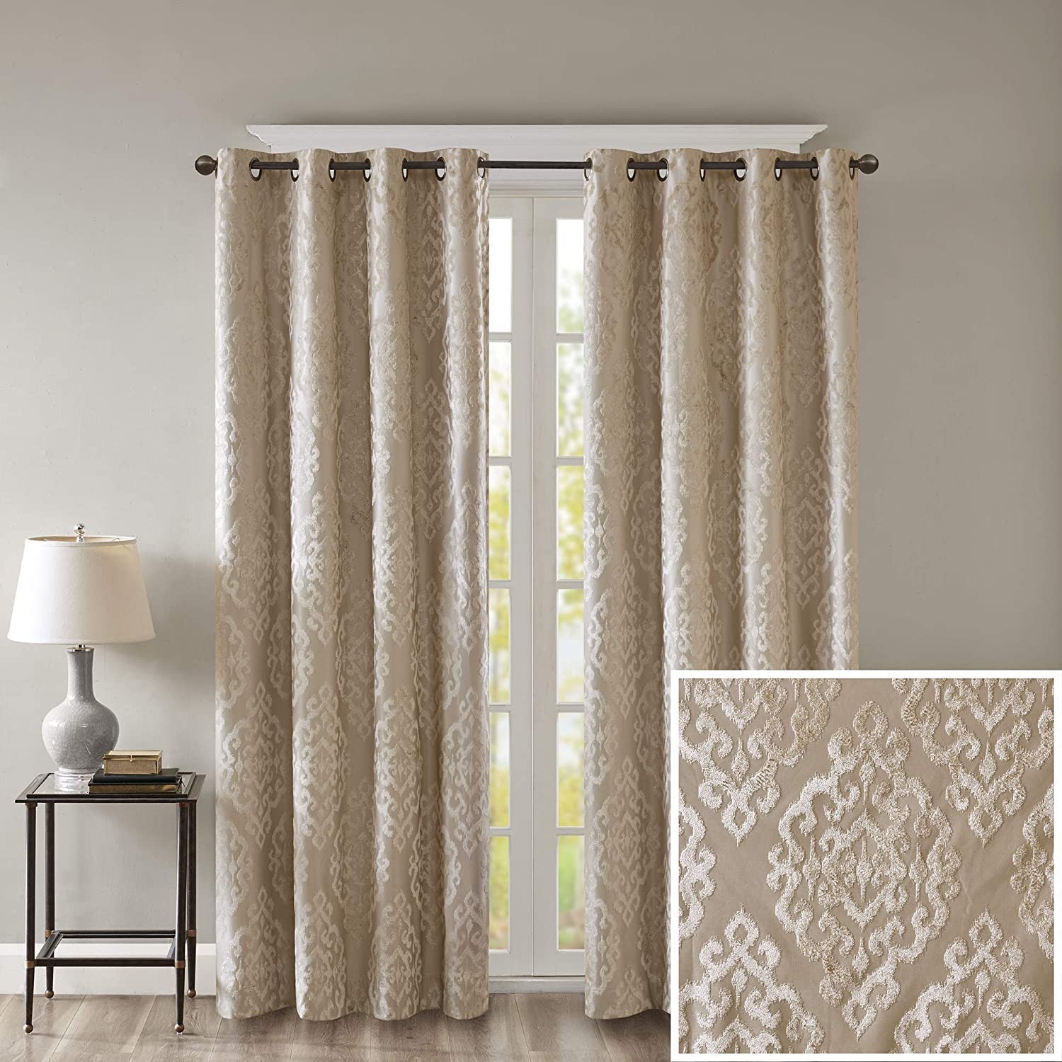 Blackout Curtains for Bedroom, Luxury Light Black Window Curtains…