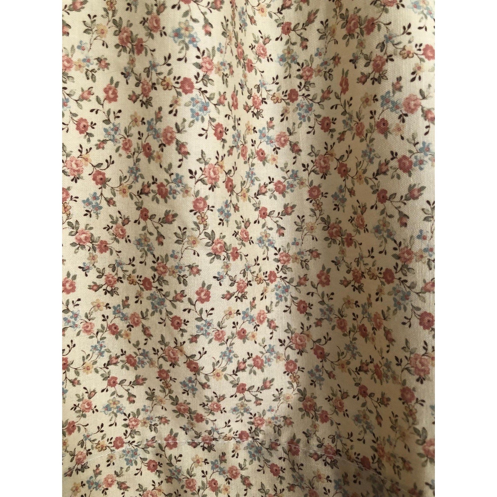 Handmade Peach Valance, Calico 68wX15”drop Vintage Cottagecore 2 Sold Separately