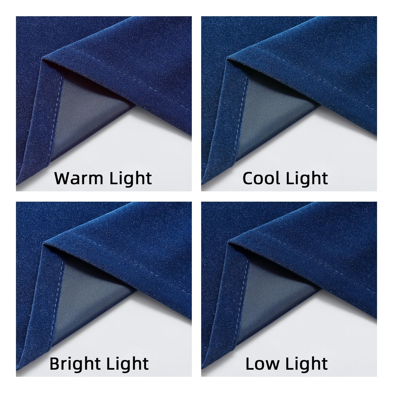 Joydeco Royal Blue Velvet Curtains 52X84 Grommet Blackout Panels Pack Of 2