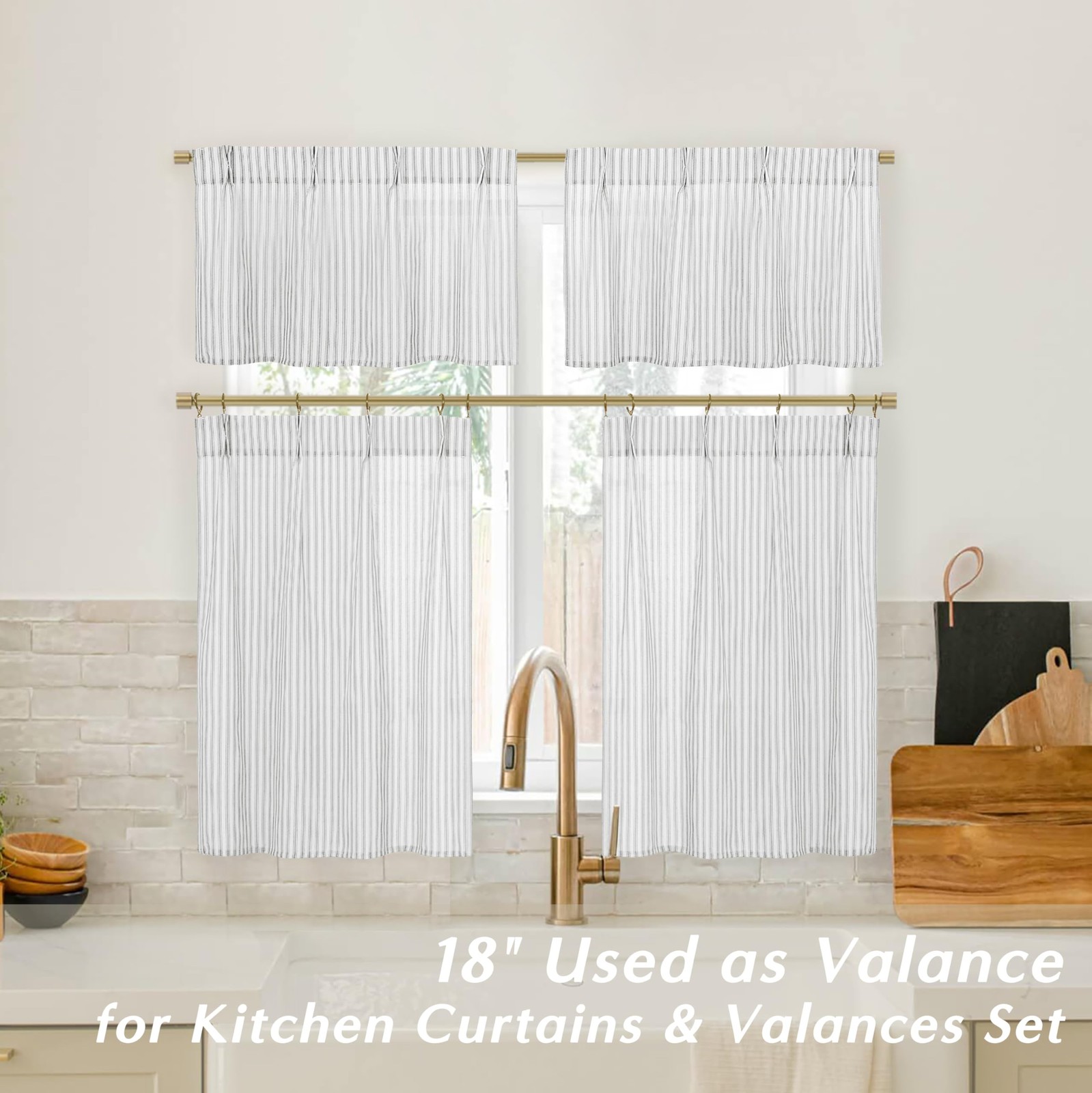 Short Curtains for Windows,Sheer Linen Pattern Privacy Pinch Pleat Small Gray…