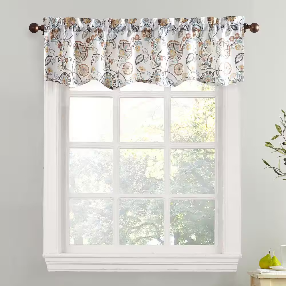 Signy Jacobean Pattern 54 In. W X 14 In. L Light Filtering Rod Pocket Kitchen Cu