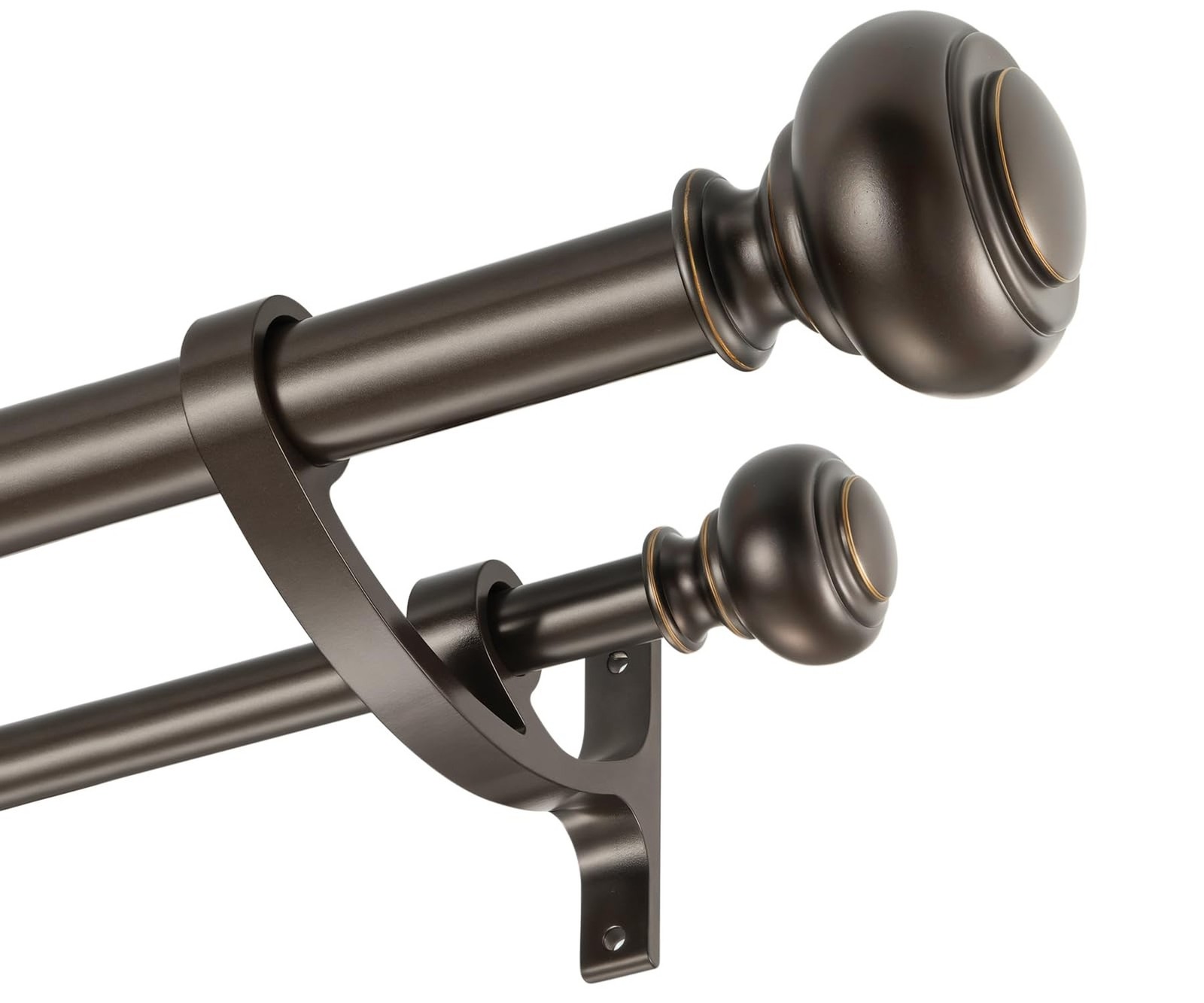 Double Curtain Rod 72 to 144 Inches, Heavy Duty Telescoping Drapery Rod with …
