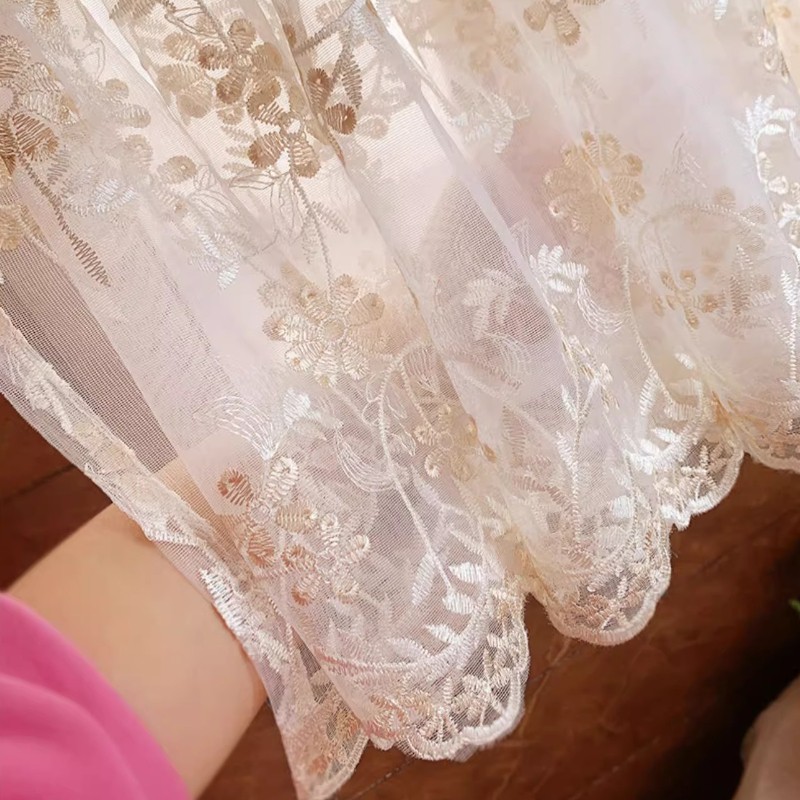 Lace Sheer Short Curtain Cabinet Window Drape Lace Embroidered Door Curtain Home