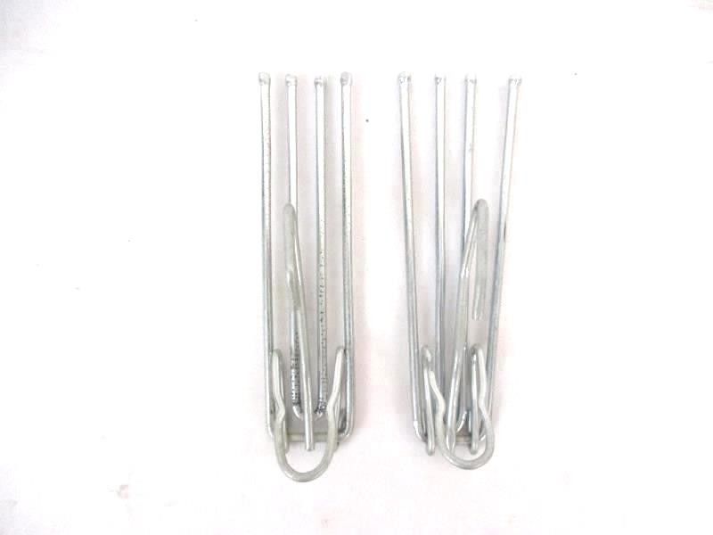 Set of 10 Pleated Drapes Curtain Hooks Silver Tone Metal 3 Inch 4 Prong