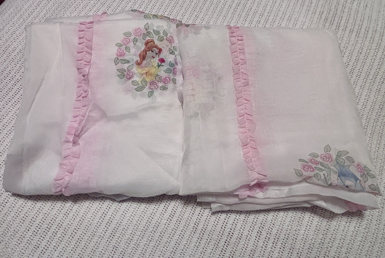 2 Panels Classic Disney Princess Curtain Sheer Panels 42” X 82”