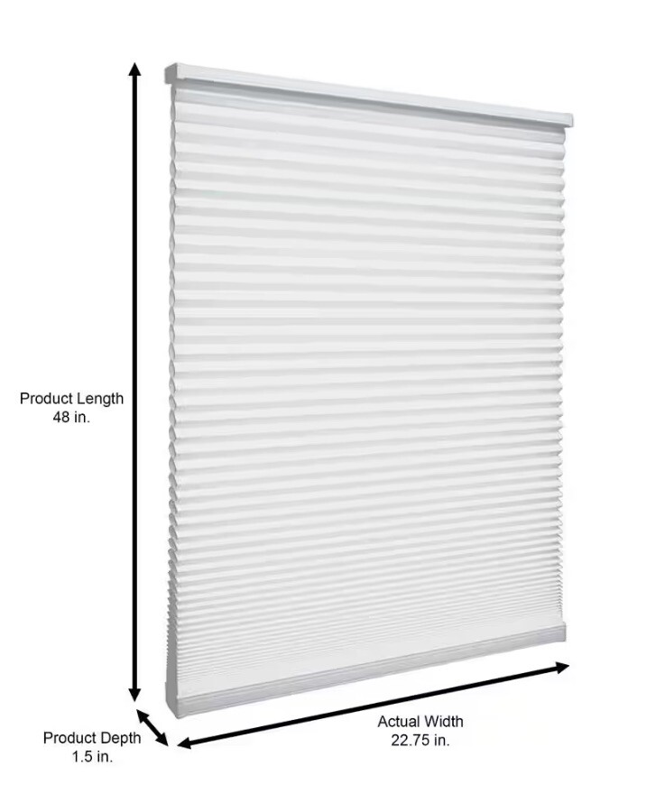 Snow Drift Cordless Light Filtering Cellular Shade (2). 23 in W x 48 In L