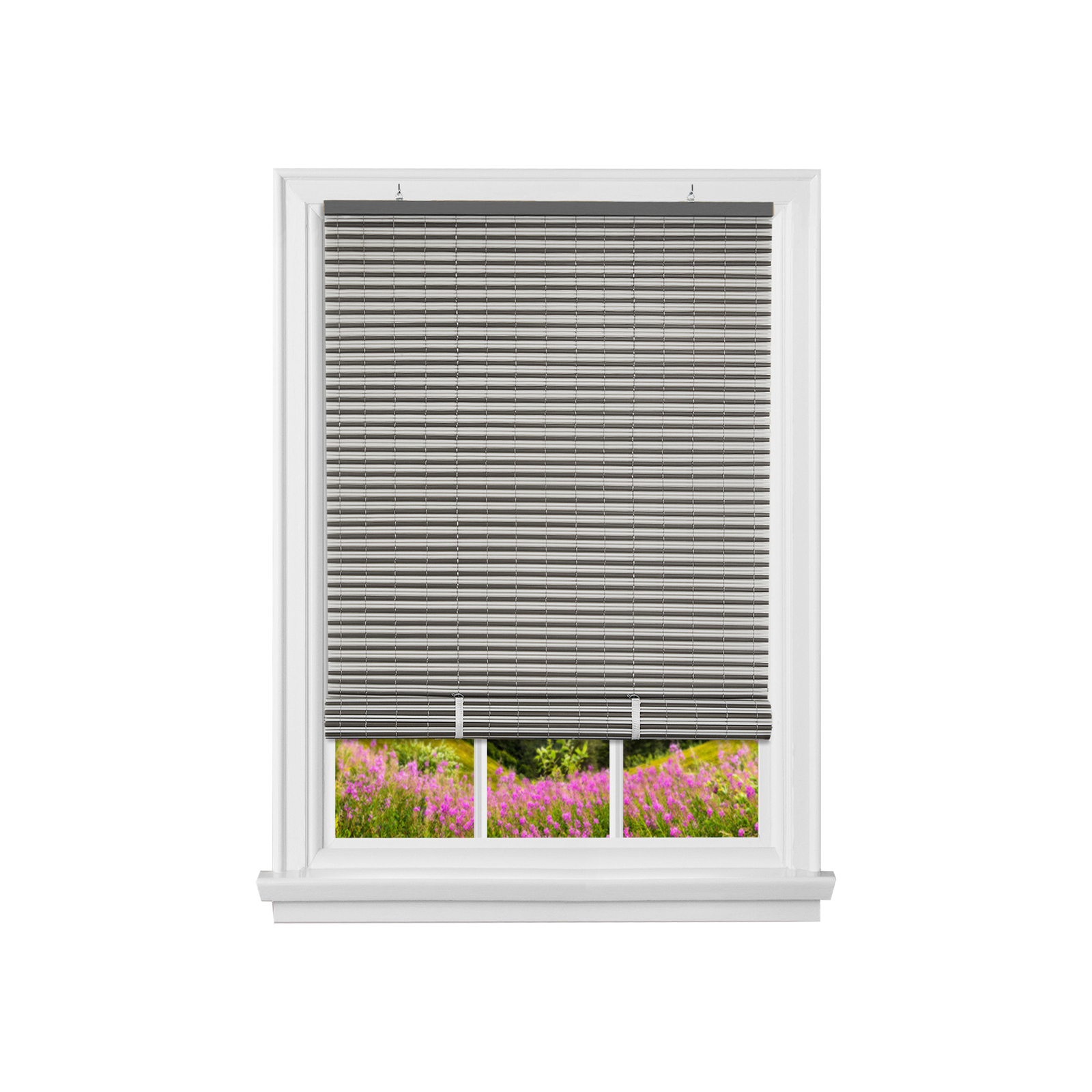 Two-Tone Oval Cordless Rollup Light Filtering Window Blinds Shades