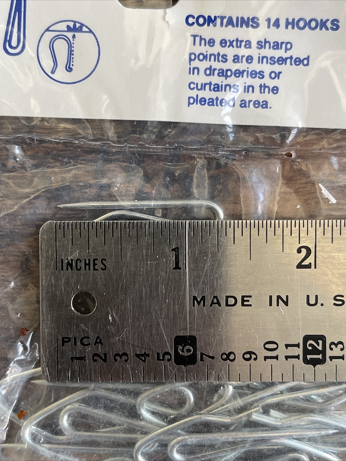 New in Pkg Mastex Vintage Drapery Pinsharps set of 14 #1365 1.25″ curtains