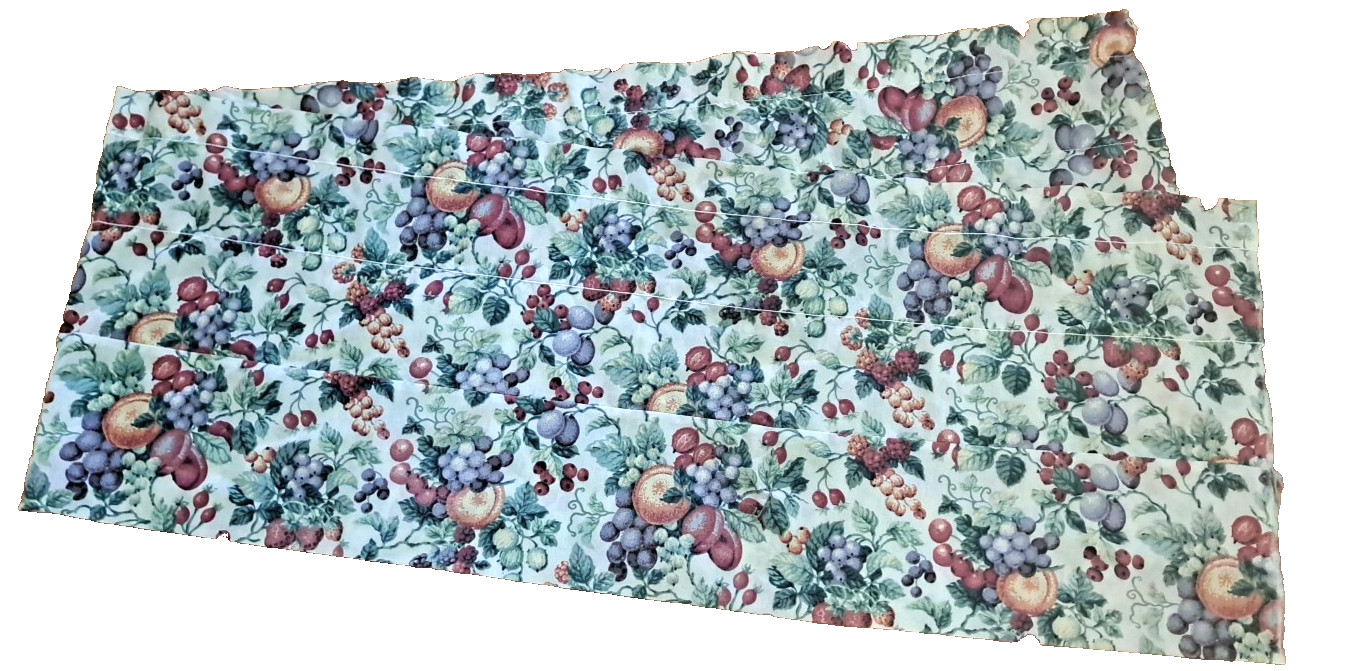 Fruit Harvest Valance Grapes Peach Blueberries Country Cottage Farmhouse 13×70