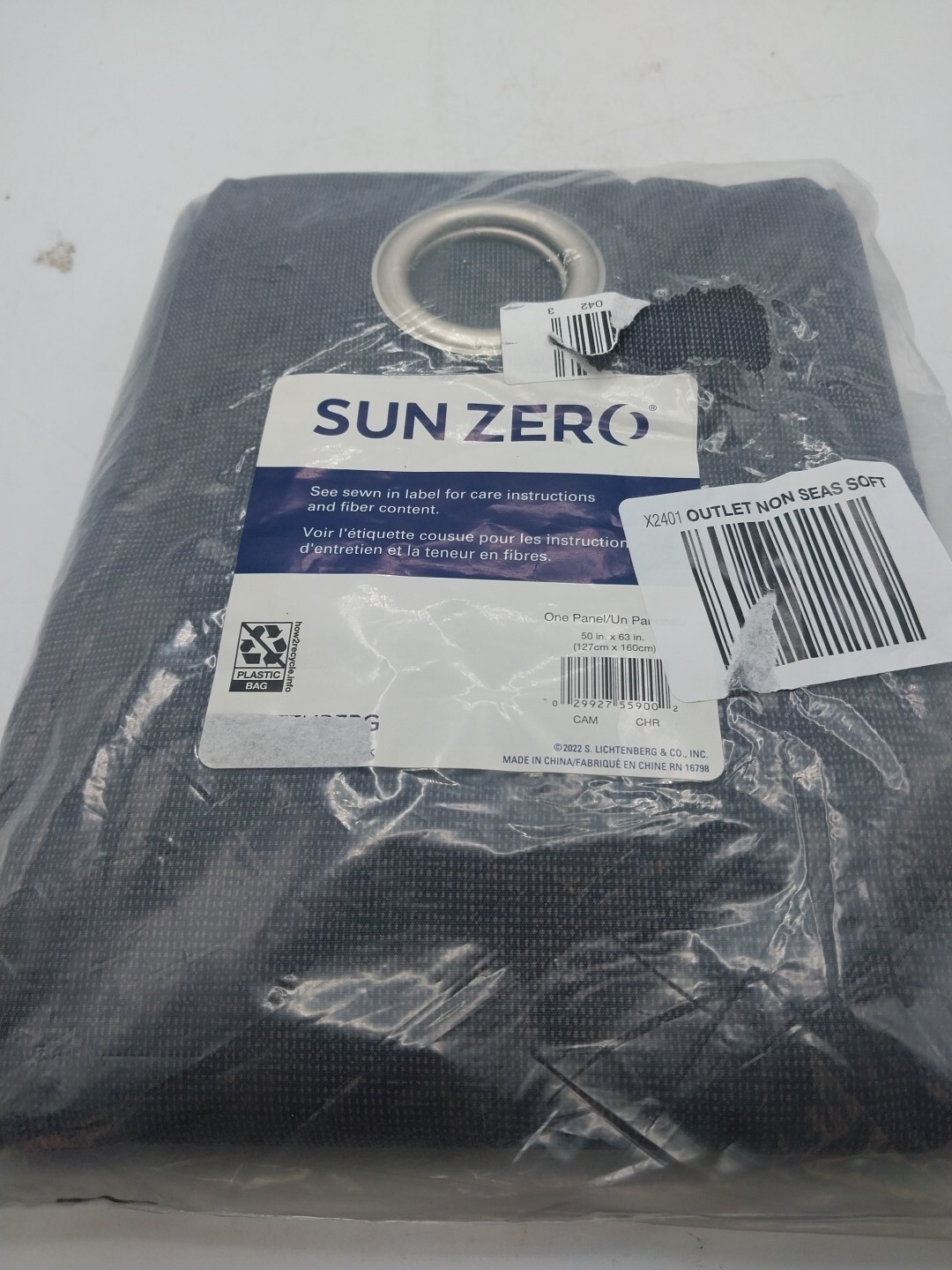 Sun Zero Panel Curtain Grommet 50in x 63in