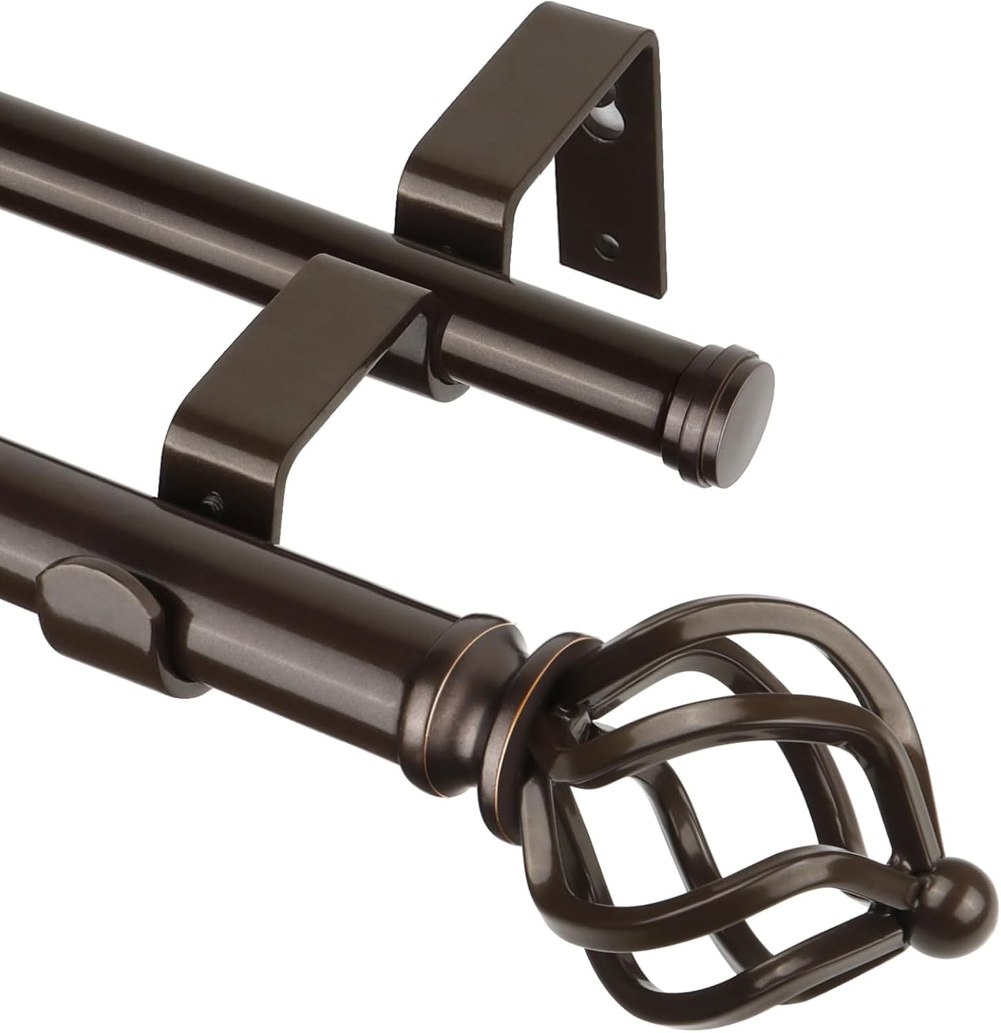Double Curtain Rod 72 to 144 Inches(6-12 Feet) Antique Bronze Curtain