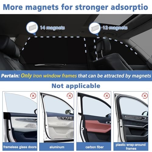Magnetic Car Window Shades 4 Pack – Blackout Side Black-Smooth Blackout (4PCS)