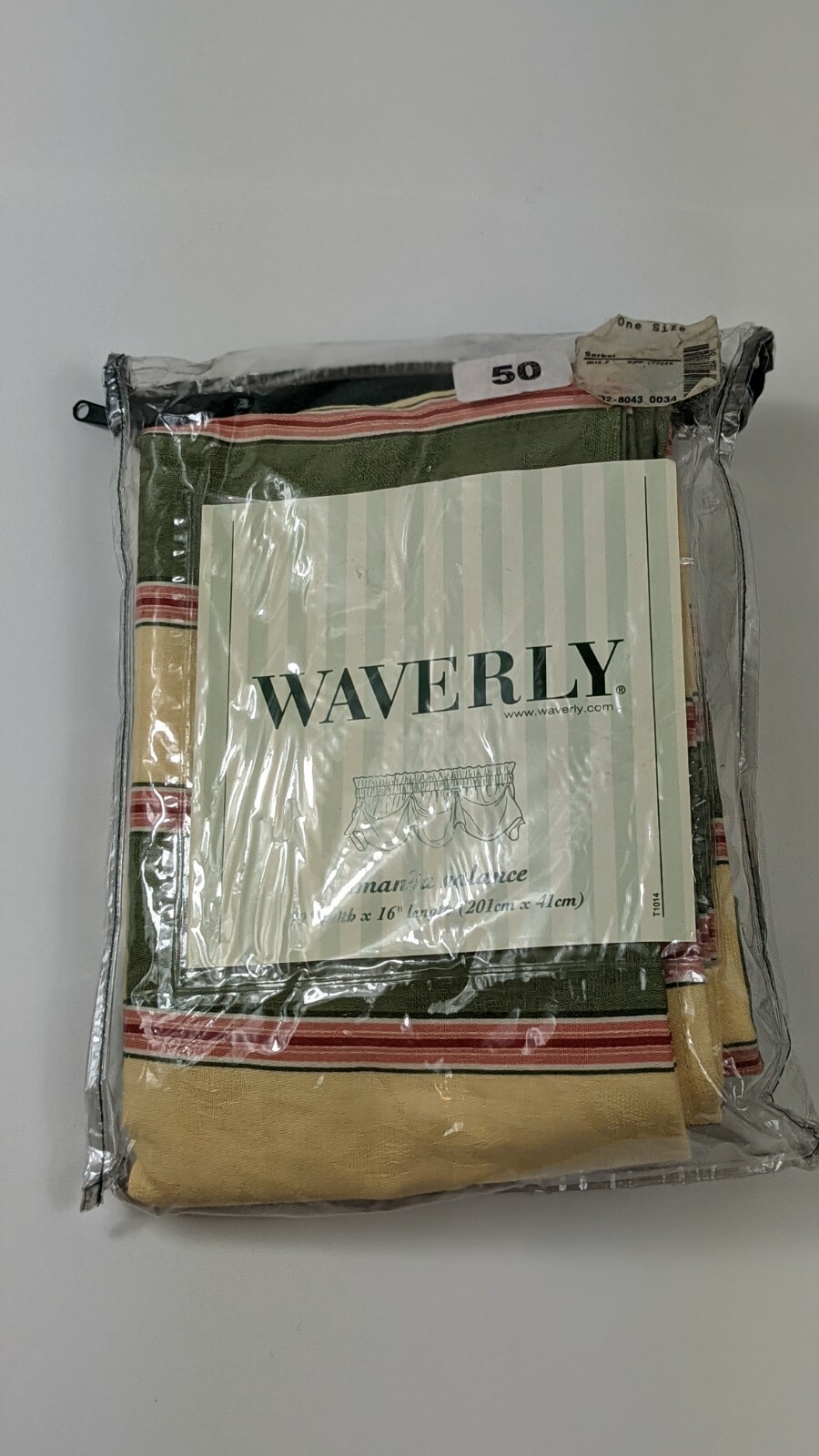 WAVERLY Melrose Stripe Sorbet Amanda Window Valance. New open package