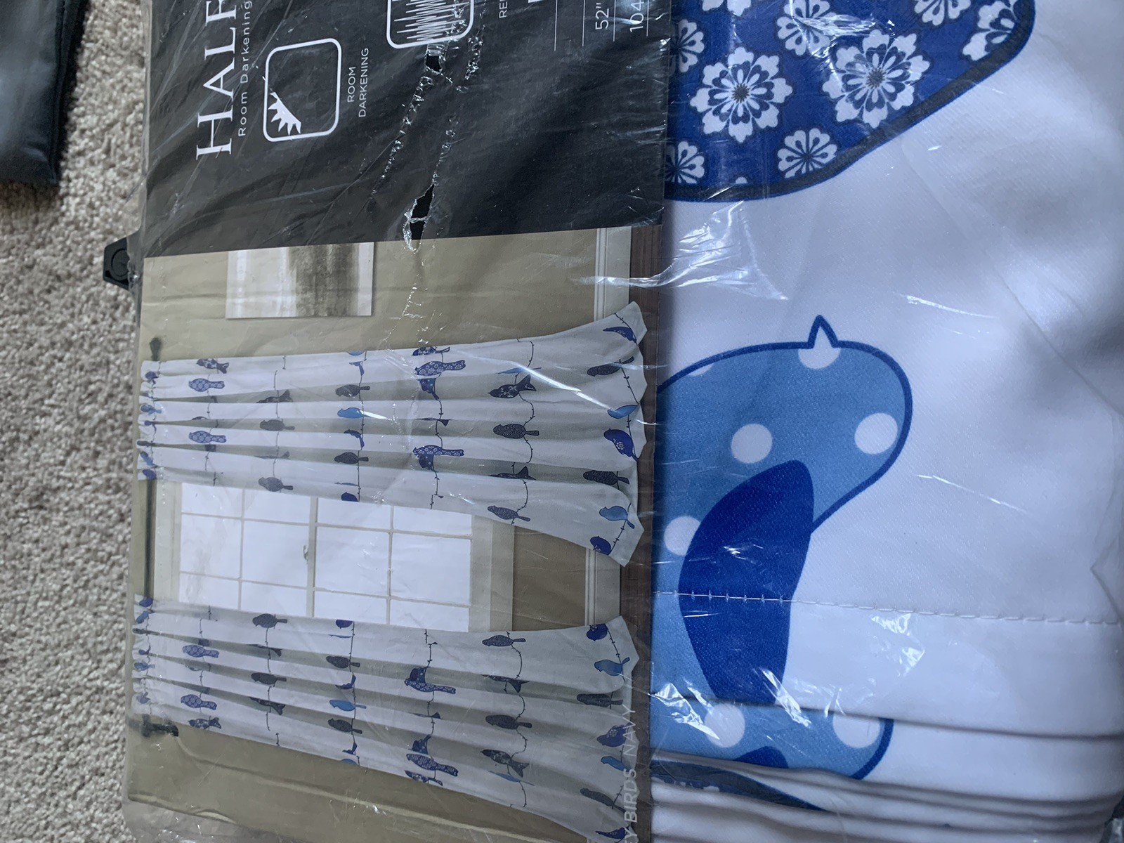 Half Moon Curtain Panels Rowley Birds Room Darkening Window Pair 52in x 84in