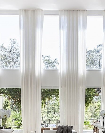 2 extra long curtains for high ceiling sheer drapes 16-24 ft custom made 2 story