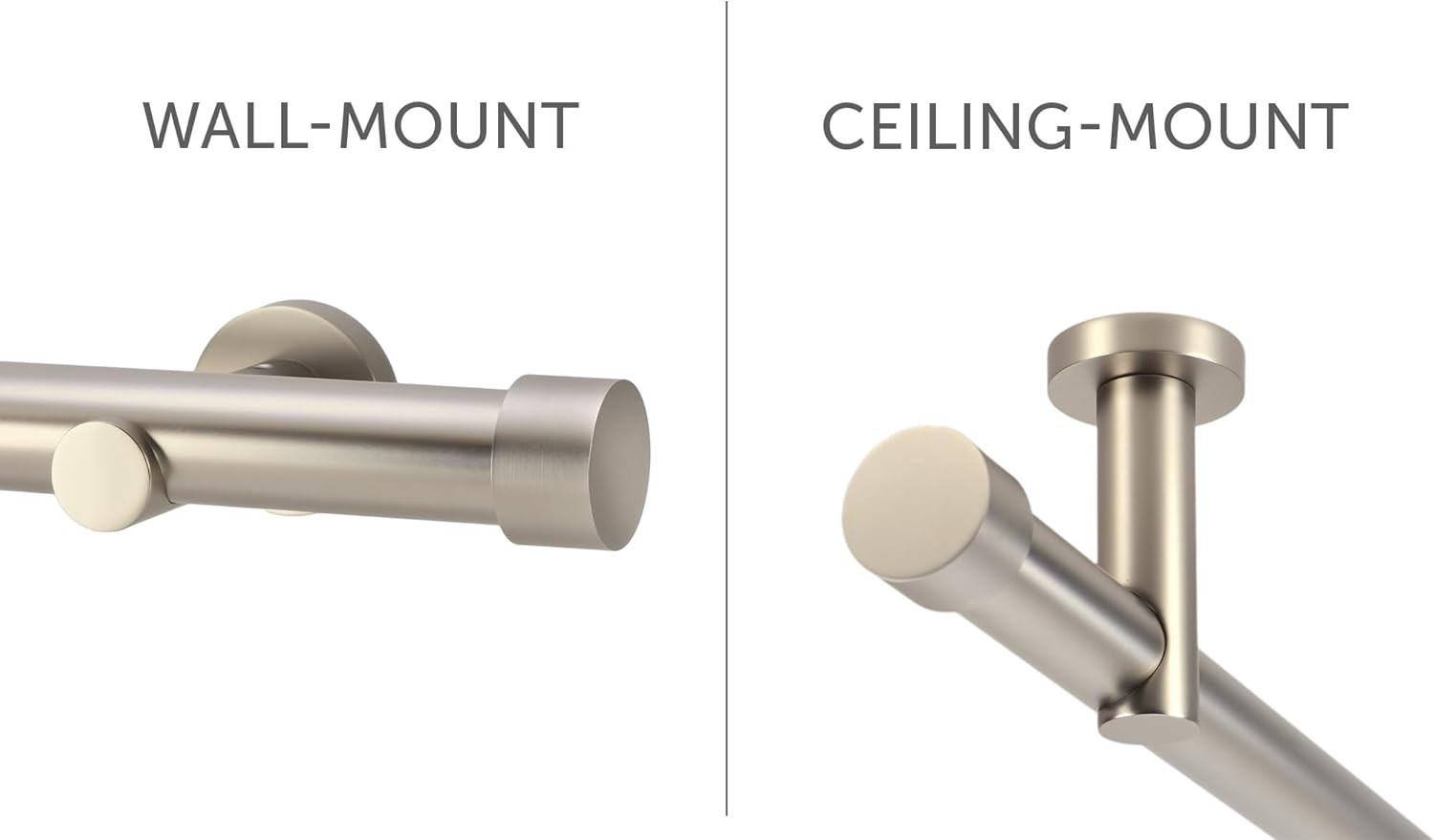Ceiling or Wall Mount Curtain Rod Brackets Holders for Curtain Rods of 7/8 and 1