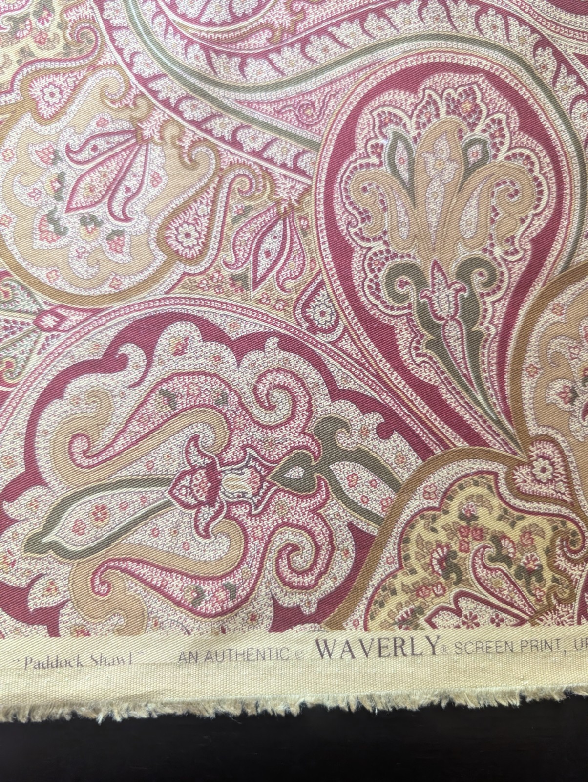 Waverly Paddock Shawl Valance. 100% Cotton. Fabric By The Yard . 55″ Wide