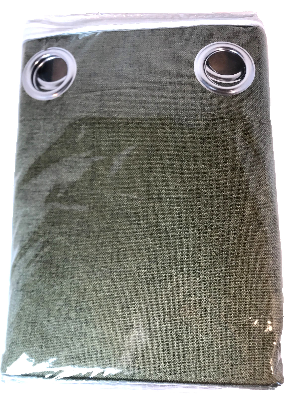 Sage Green Curtains Grommet Window Panels 52″x108″ Textured Linen Look 2 Pcs