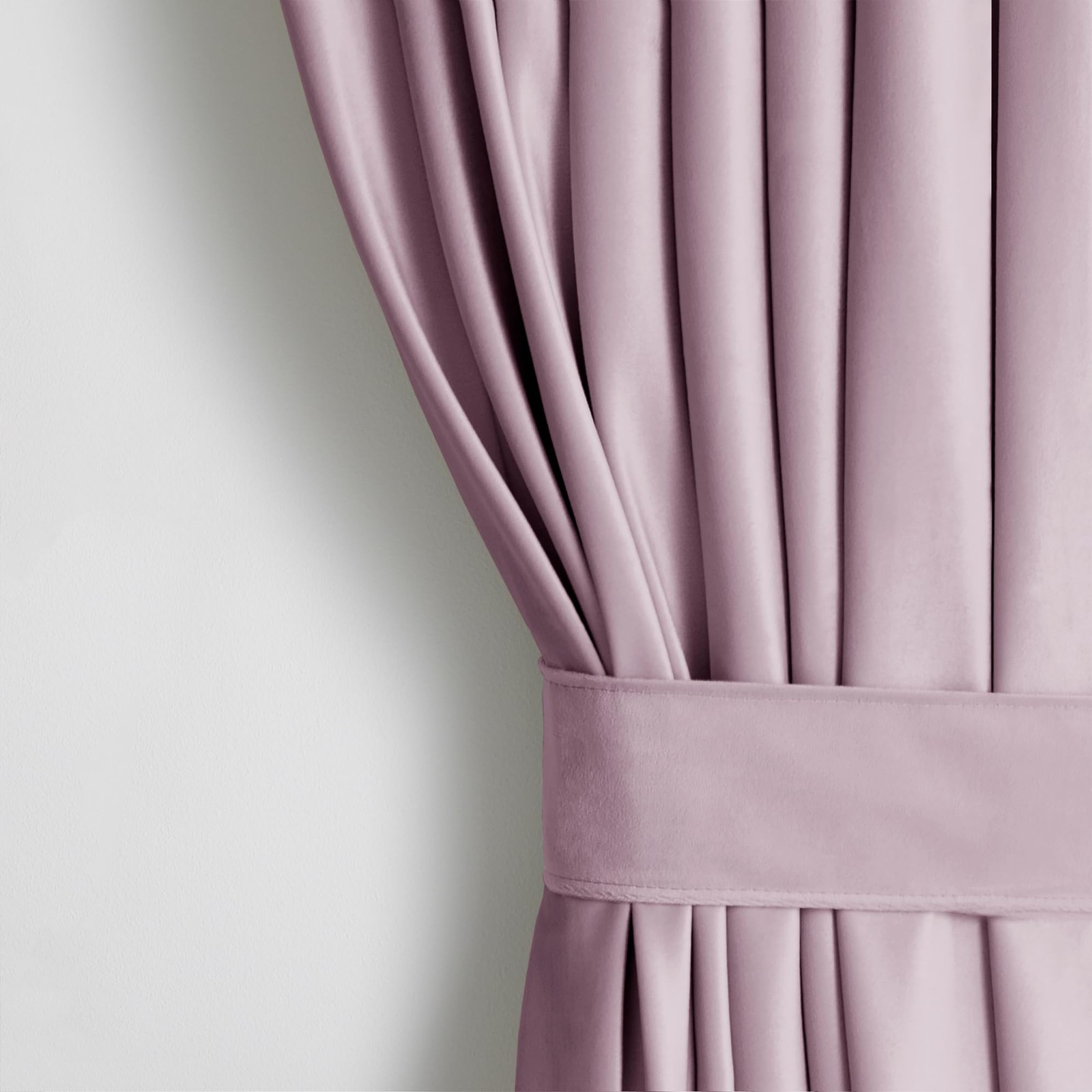 Restilo Set Curtain H 270 x W 140 cm with Tie Backs 54 x 10 cm Velvet Effect P…