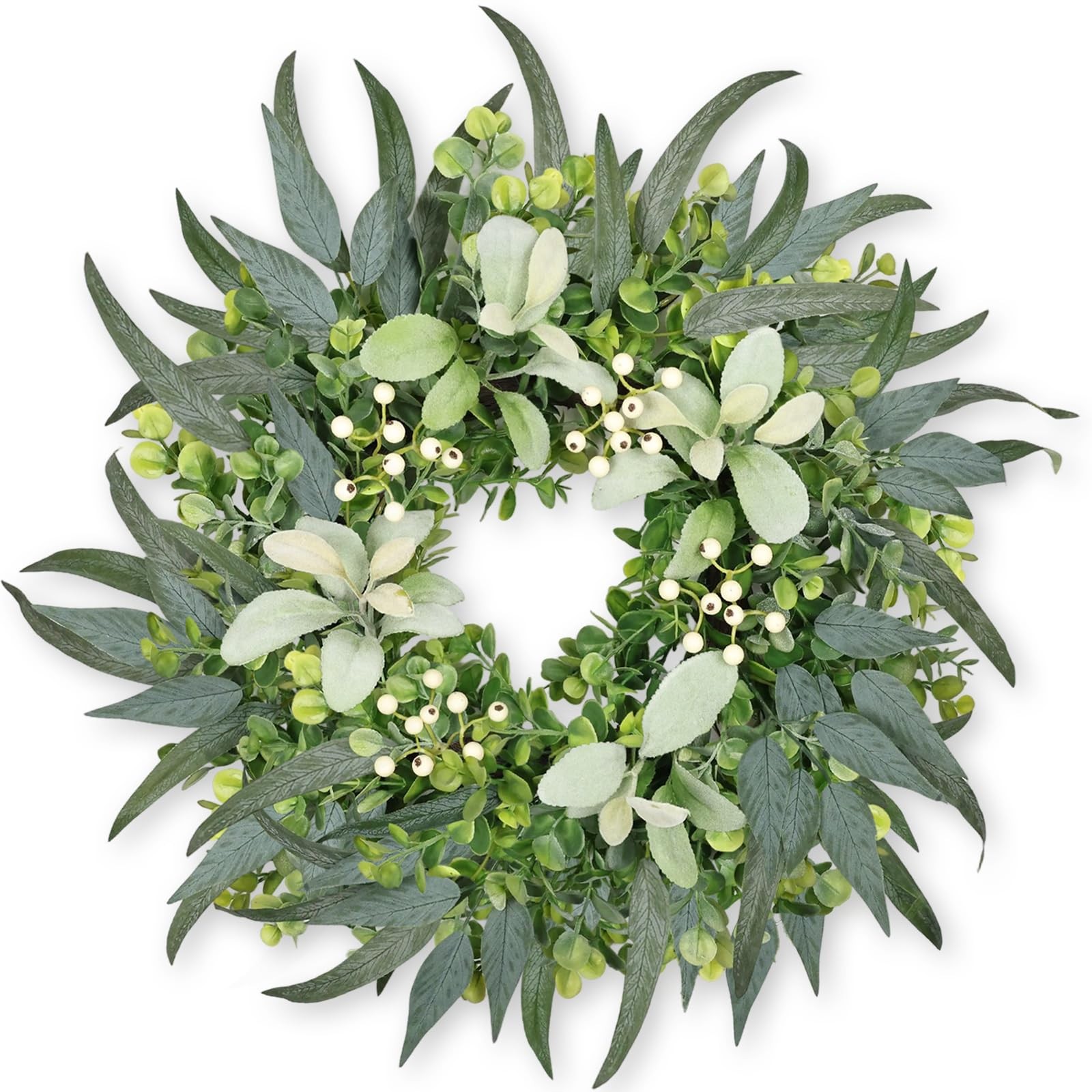 Zmtyykh Eucalyptus Wreath 22 Inch Spring for Front Door 22 inch, Green
