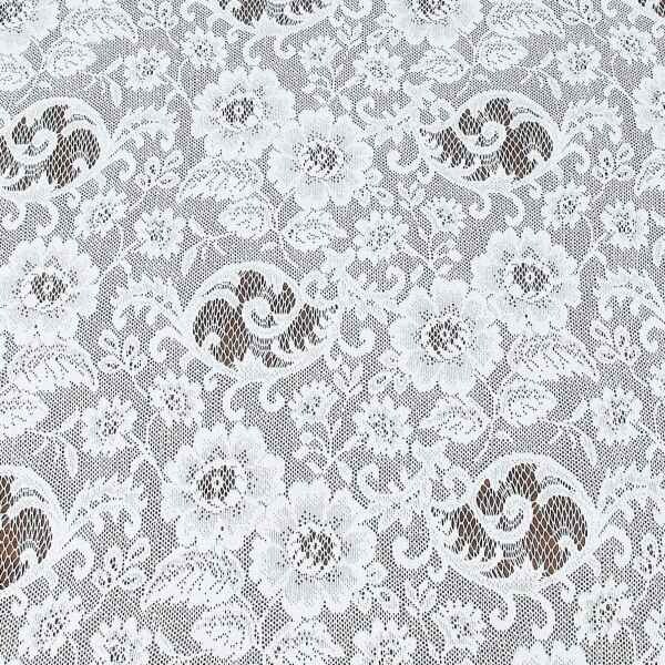 White Lace Curtain Panels Rod Pocket Two Panels 54″x84″ each Sunflower Design