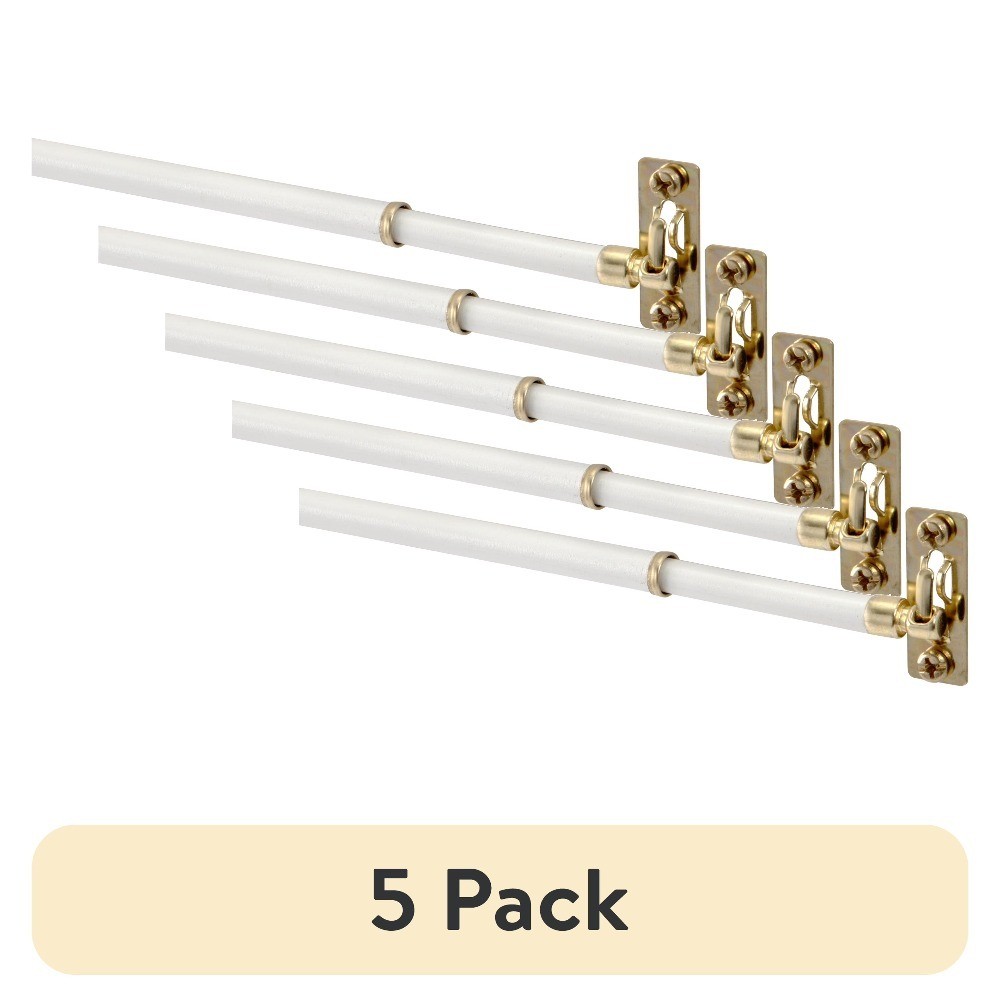 Adjustable Swivel Sash Rod 5 Pack Extends 21 to 38 Inches White Window Hardware