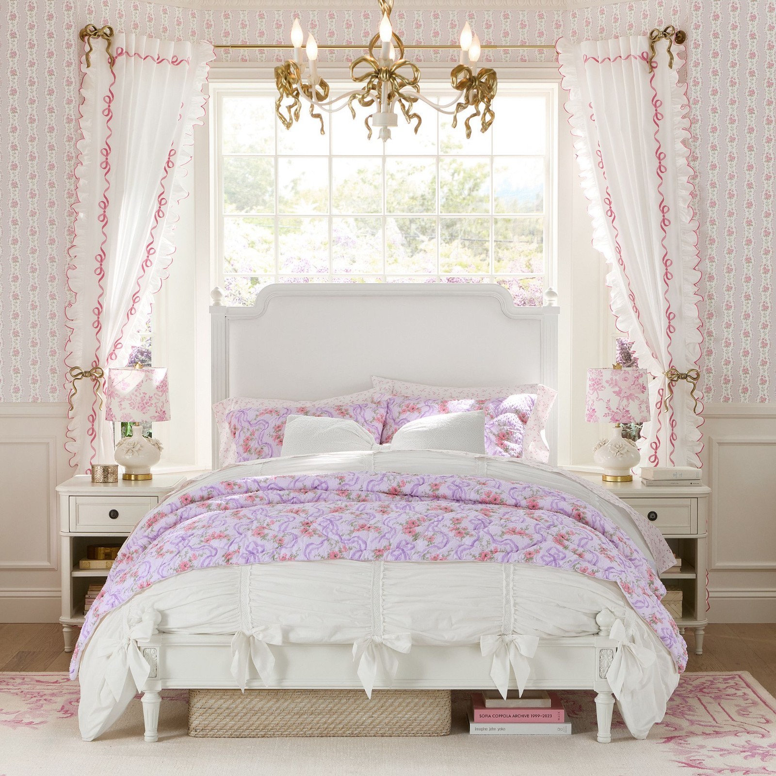 NEW Pottery Barn Kids LoveShackFancy Bow Single Curtain Rod Large, 28″-48″