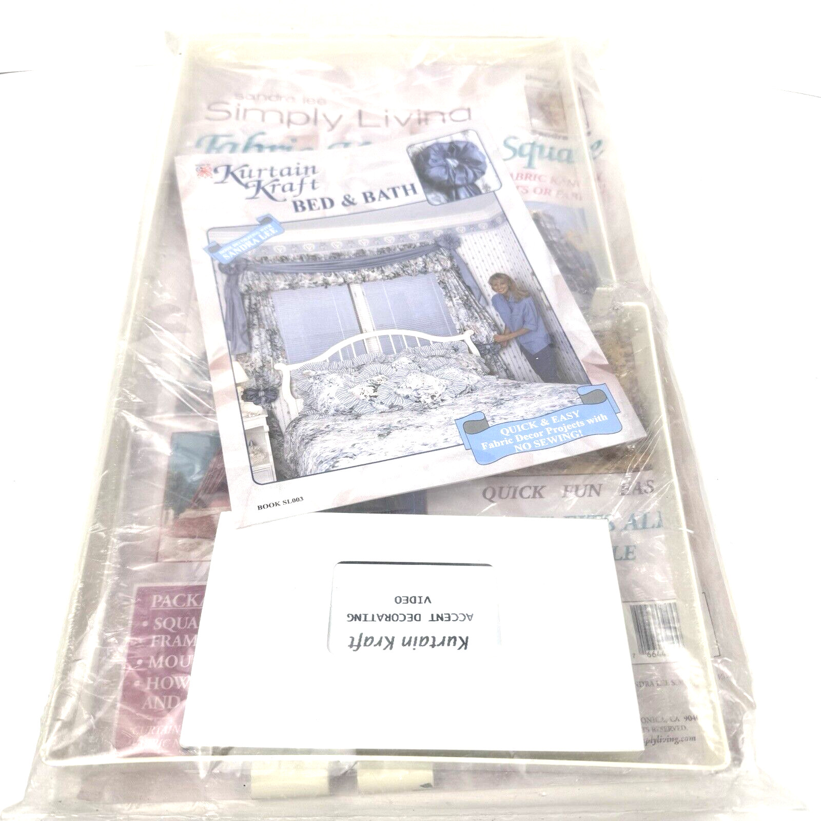 VTG Sandra Lee Simple Living Fabric Canopy Square Curtain Panel Craft No Sew Kit