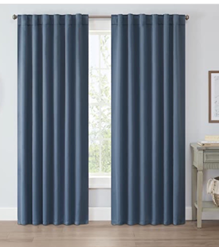 Eclipse Langley Room Darkening Curtains 52 in X 84 Stone Blue