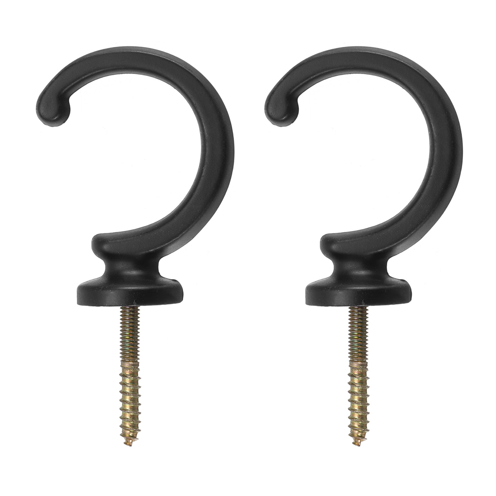 2Pcs Aluminum Alloy Wall Mounted Curtain Holdback Drapery Tieback Hooks Black
