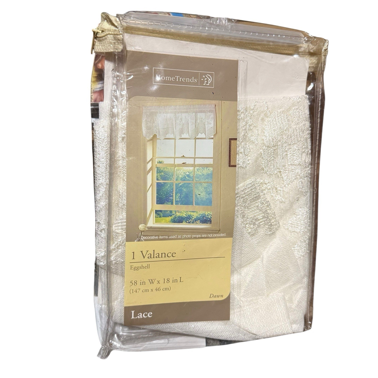 Home Trends Lace Window Valance Eggshell 58” x 18”