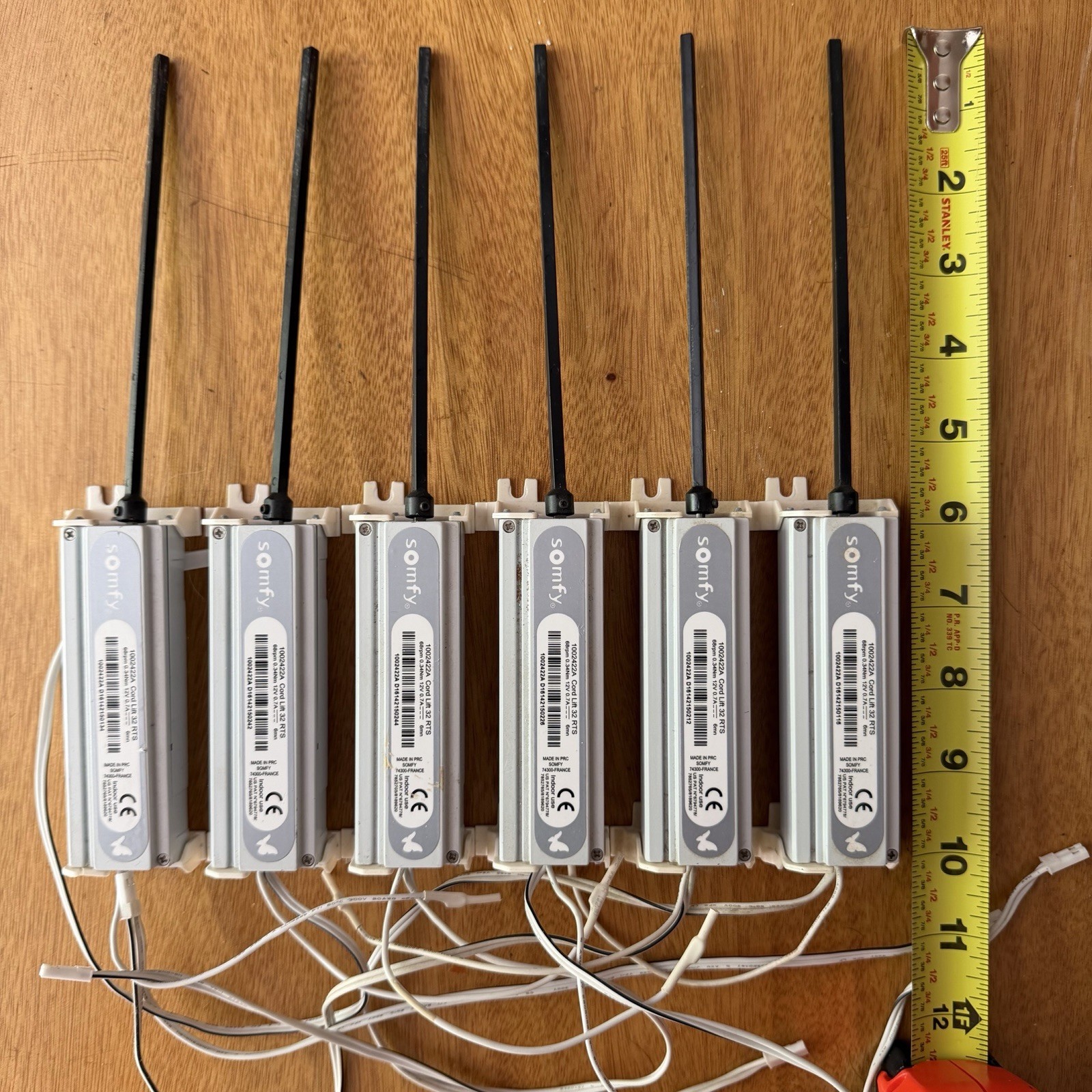6 Somfy Blind Cord Lift 32 RTS Motors & Battery Tubes, 3 Remotes. Read Descrip.