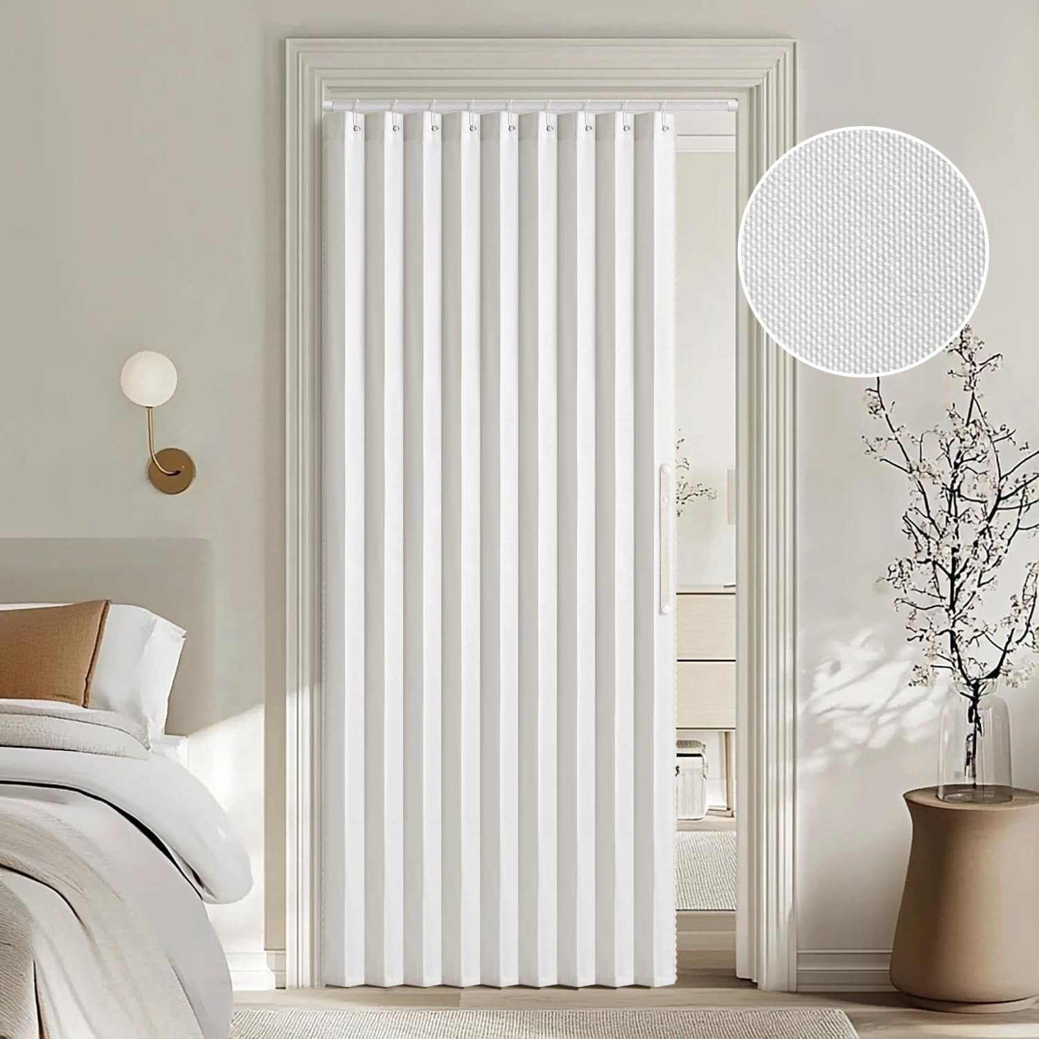 MIULEE Accordion Style Magnetic Folding Door Curtains for Doorways/Closet, Room
