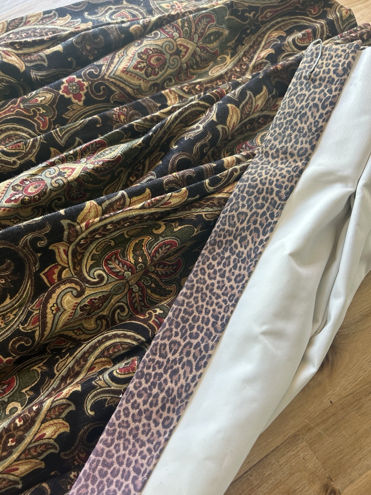 Custom Heavy DRAPES Paisley Jacquard Weighted Lined 21×88” Leopard Dark 2 Panels