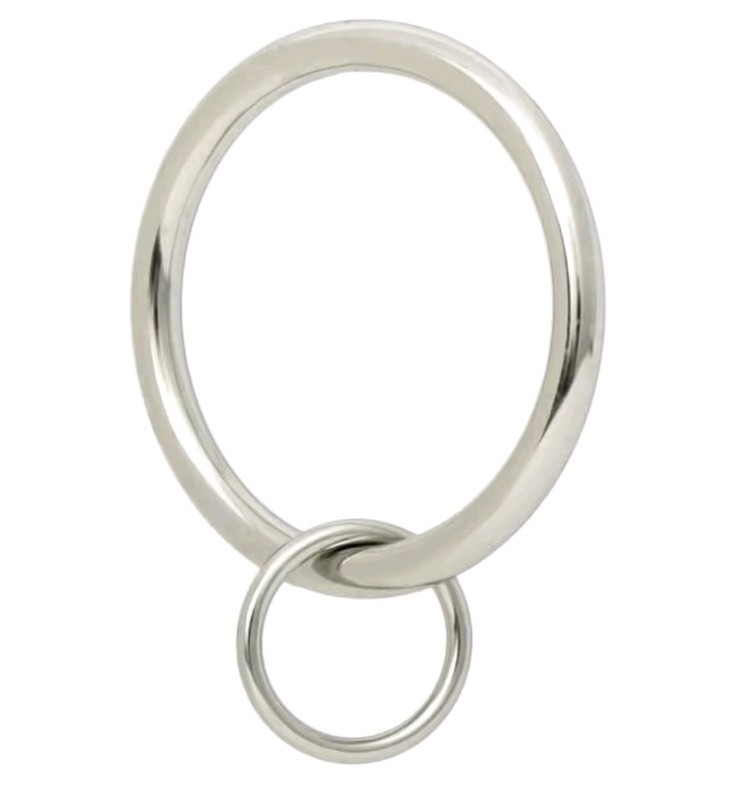 1.7″ Inch Brushed Nickel Curtain Rod Rings w/ Eyelets for Hook Pins Set of 28