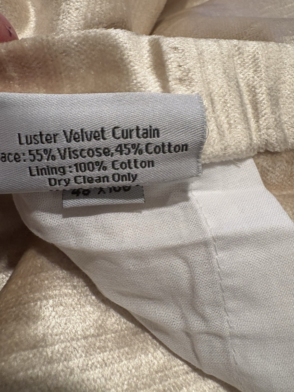 NWOT Quince Curtain Panel Set 2 48” X 10” Luster Velvet Champagne Room Darkening