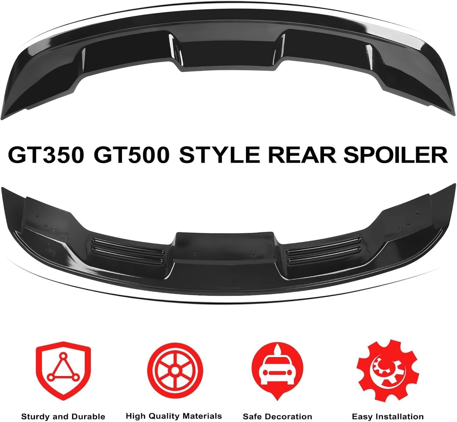 Rear Trunk Spoiler Wing For 2015-2023 Mustang Coupe GT350 GT500 Style ABS