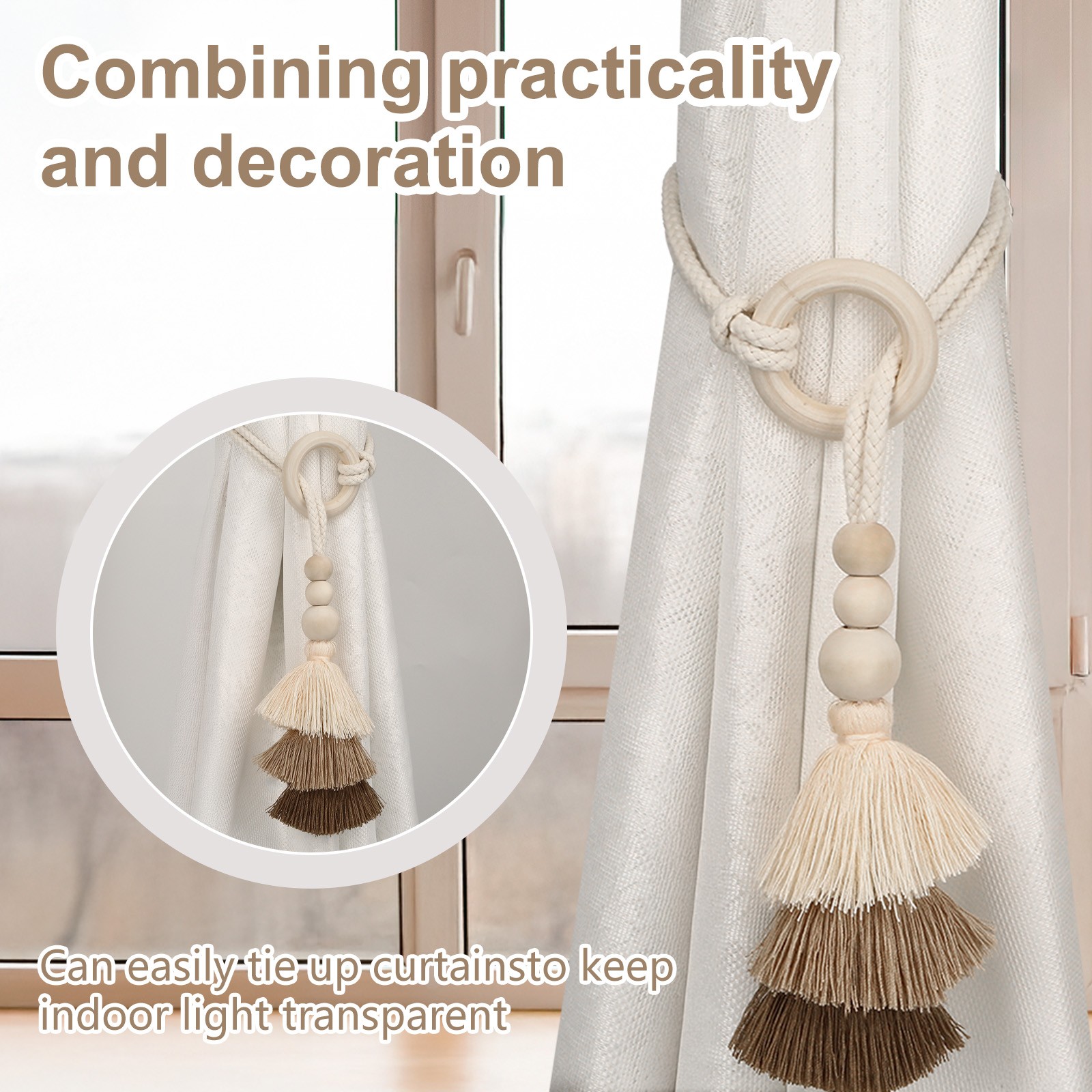 Magnetic Curtain Tiebacks for Home Decor No Installation Required Floral Design