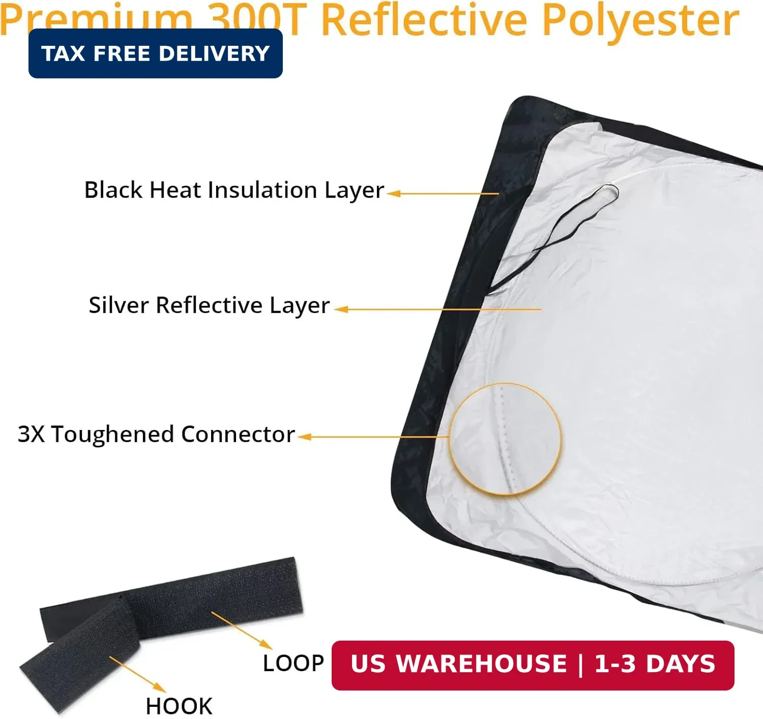 Semi-Truck Sun Shade for Windshield and Side Windows | 300T Sunshade Maximum Cov