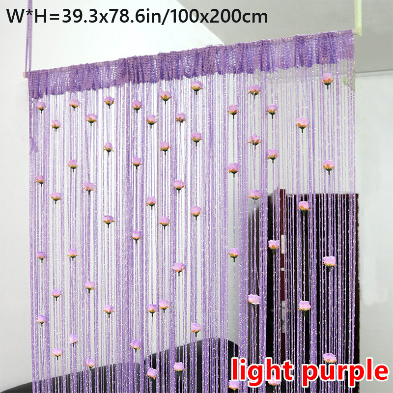Flower Thread Tassel Curtains Drape Doorway Window Party Wedding Room Decor