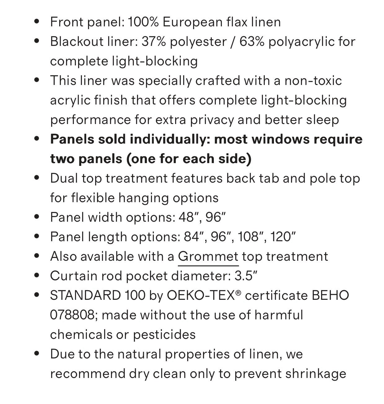 NWOT Quince Set 2 48″ x 84″ Flax Linen Curtain Panels True Blackout Retail $200